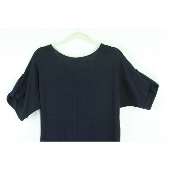 Forever Knit T-Shirt Dress Navy Blue Short Sleeves Dolman Scoop Neck Small - Picture 7 of 8